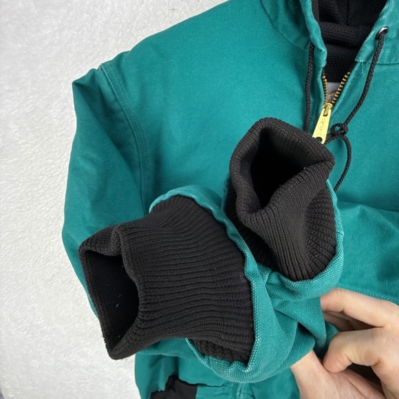 Carhartt Duck Active Jacket Thermal Lined Mens Medium JR132 J03 AQU Aqua Blue - Picture 9 of 15